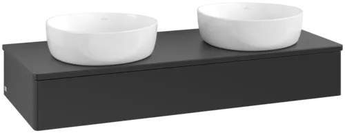 Bild von VILLEROY BOCH Antao Waschbeckenunterschrank, 1 Auszug, 1200 x 190 x 500 mm, Front ohne Struktur, Black Matt Lacquer / Black Matt Lacquer #K13010PD