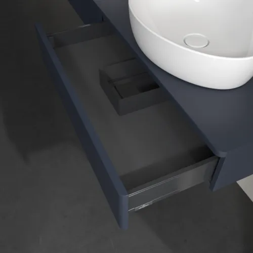 Obrázek VILLEROY BOCH Antao Vanity unit, 2 pull-out compartments, 1600 x 190 x 500 mm, Front without structure, Midnight Blue Matt Lacquer / Midnight Blue Matt Lacquer #K17010HG
