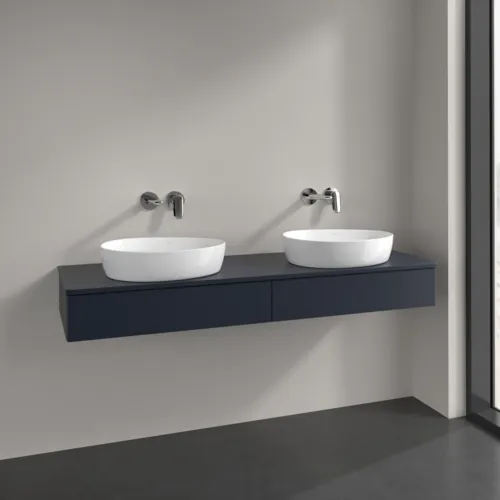 Obrázek VILLEROY BOCH Antao Vanity unit, 2 pull-out compartments, 1600 x 190 x 500 mm, Front without structure, Midnight Blue Matt Lacquer / Midnight Blue Matt Lacquer #K17010HG