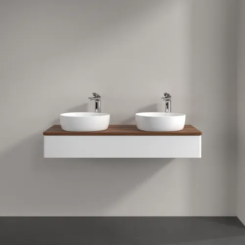 Bild von VILLEROY BOCH Antao Waschbeckenunterschrank, 1 Auszug, 1200 x 190 x 500 mm, Front ohne Struktur, White Matt Lacquer / Warm Walnut #K13052MT