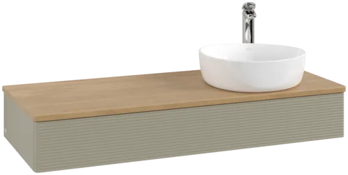 Bild von VILLEROY BOCH Antao Waschbeckenunterschrank, 1 Auszug, 1200 x 190 x 500 mm, Front mit Struktur, Stone Grey Matt Lacquer / Honey Oak #K12151HK