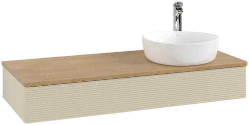Bild von VILLEROY BOCH Antao Waschbeckenunterschrank, 1 Auszug, 1200 x 190 x 500 mm, Front mit Struktur, Silk Grey Matt Lacquer / Honey Oak #K12151HJ