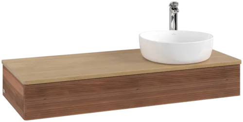 Bild von VILLEROY BOCH Antao Waschbeckenunterschrank, 1 Auszug, 1200 x 190 x 500 mm, Front mit Struktur, Warm Walnut / Honey Oak #K12151HM