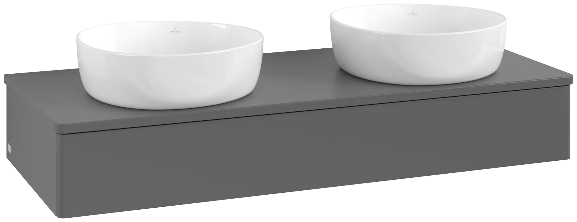 Bild von VILLEROY BOCH Antao Waschbeckenunterschrank, 1 Auszug, 1200 x 190 x 500 mm, Front ohne Struktur, Anthracite Matt Lacquer / Anthracite Matt Lacquer #K13050GK