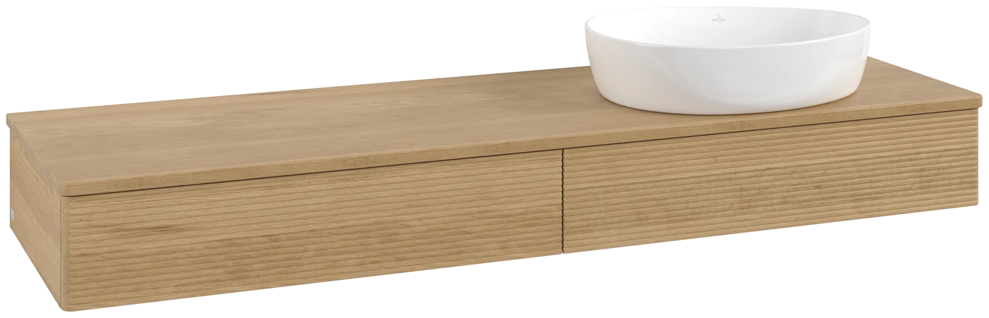 Bild von VILLEROY BOCH Antao Waschbeckenunterschrank, 2 Auszüge, 1600 x 190 x 500 mm, Front mit Struktur, Honey Oak / Honey Oak #K16111HN