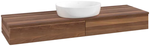 Bild von VILLEROY BOCH Antao Waschbeckenunterschrank, 2 Auszüge, 1600 x 190 x 500 mm, Front ohne Struktur, Warm Walnut / Warm Walnut #K14012HM
