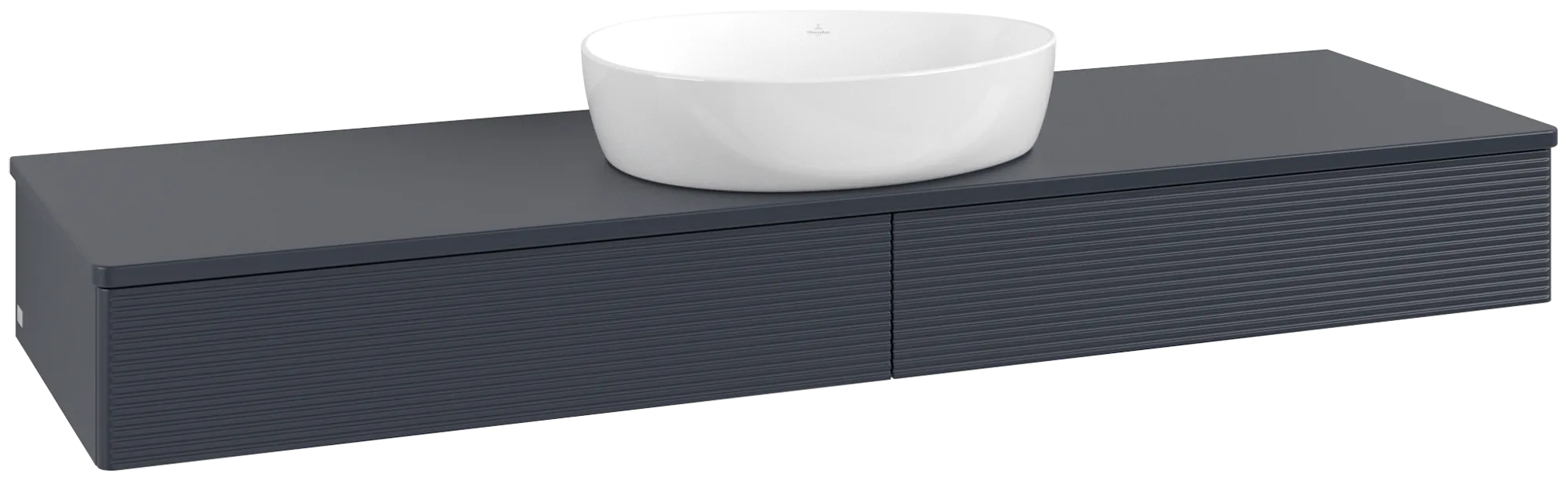 Bild von VILLEROY BOCH Antao Waschbeckenunterschrank, 2 Auszüge, 1600 x 190 x 500 mm, Front mit Struktur, Midnight Blue Matt Lacquer / Midnight Blue Matt Lacquer #K14110HG