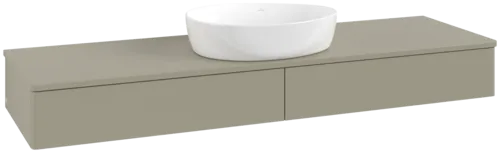 Bild von VILLEROY BOCH Antao Waschbeckenunterschrank, 2 Auszüge, 1600 x 190 x 500 mm, Front ohne Struktur, Stone Grey Matt Lacquer / Stone Grey Matt Lacquer #K14010HK