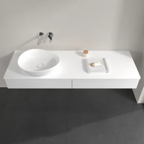 Bild von VILLEROY BOCH Antao Waschbeckenunterschrank, 2 Auszüge, 1600 x 190 x 500 mm, Front ohne Struktur, White Matt Lacquer / White Matt Lacquer #K15010MT