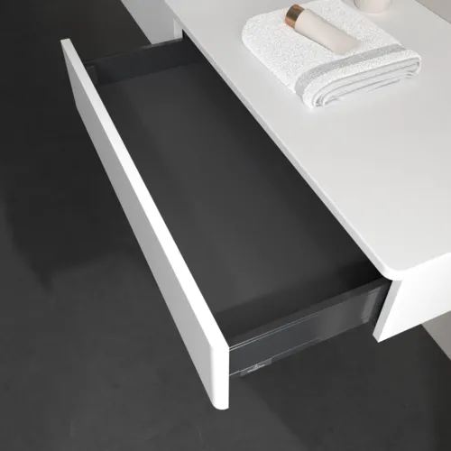 Bild von VILLEROY BOCH Antao Waschbeckenunterschrank, 2 Auszüge, 1600 x 190 x 500 mm, Front ohne Struktur, White Matt Lacquer / White Matt Lacquer #K15010MT