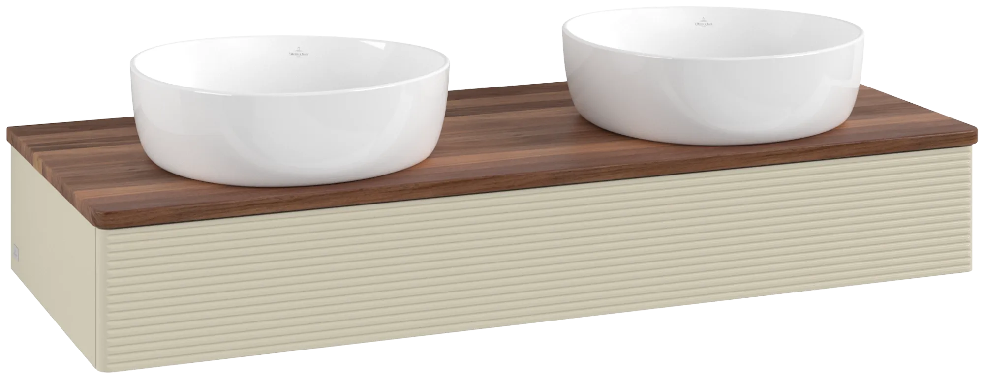 Obrázek VILLEROY BOCH Antao Vanity unit, 1 pull-out compartment, 1200 x 190 x 500 mm, Front with grain texture, Silk Grey Matt Lacquer / Warm Walnut #K13112HJ