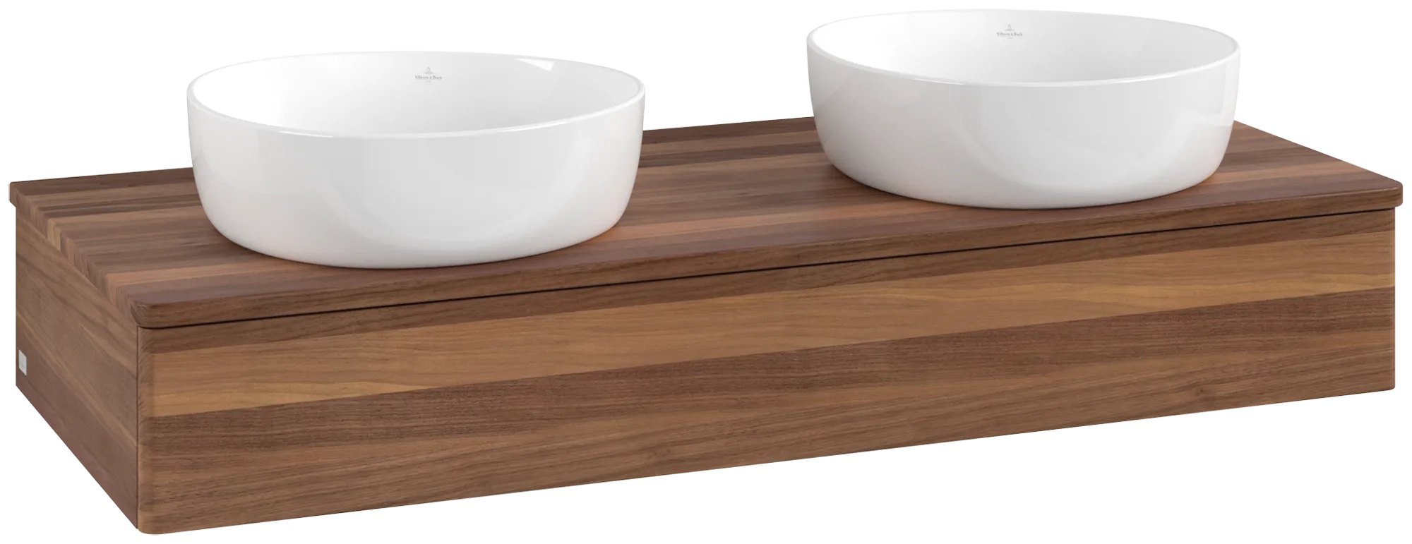 Bild von VILLEROY BOCH Antao Waschbeckenunterschrank, 1 Auszug, 1200 x 190 x 500 mm, Front ohne Struktur, Warm Walnut / Warm Walnut #K13012HM