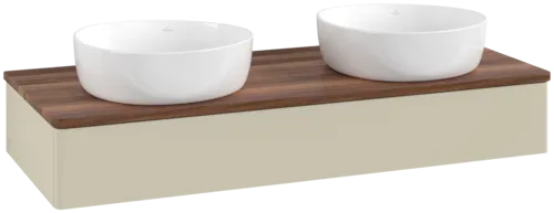 Bild von VILLEROY BOCH Antao Waschbeckenunterschrank, 1 Auszug, 1200 x 190 x 500 mm, Front ohne Struktur, Silk Grey Matt Lacquer / Warm Walnut #K13012HJ