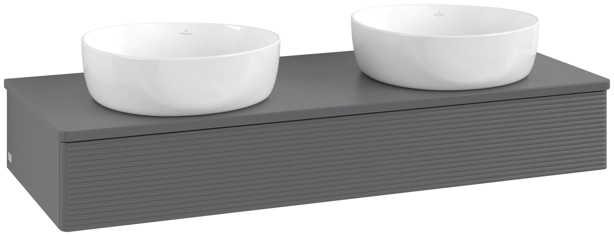 Obrázek VILLEROY BOCH Antao Vanity unit, 1 pull-out compartment, 1200 x 190 x 500 mm, Front with grain texture, Anthracite Matt Lacquer / Anthracite Matt Lacquer #K13110GK