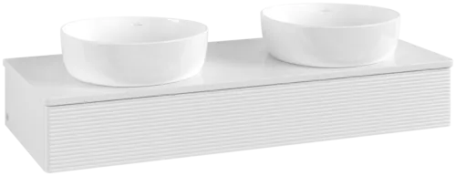Bild von VILLEROY BOCH Antao Waschbeckenunterschrank, 1 Auszug, 1200 x 190 x 500 mm, Front mit Struktur, Glossy White Lacquer / Glossy White Lacquer #K13110GF