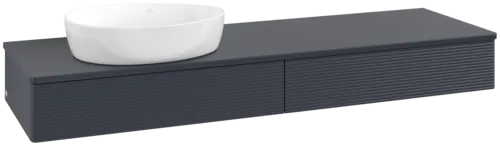 Bild von VILLEROY BOCH Antao Waschbeckenunterschrank, 2 Auszüge, 1600 x 190 x 500 mm, Front mit Struktur, Midnight Blue Matt Lacquer / Midnight Blue Matt Lacquer #K15110HG