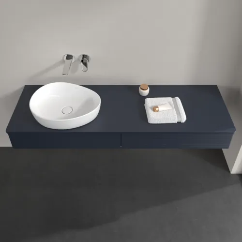 Bild von VILLEROY BOCH Antao Waschbeckenunterschrank, 2 Auszüge, 1600 x 190 x 500 mm, Front mit Struktur, Midnight Blue Matt Lacquer / Midnight Blue Matt Lacquer #K15110HG