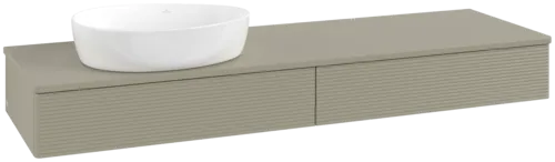 Bild von VILLEROY BOCH Antao Waschbeckenunterschrank, 2 Auszüge, 1600 x 190 x 500 mm, Front mit Struktur, Stone Grey Matt Lacquer / Stone Grey Matt Lacquer #K15110HK