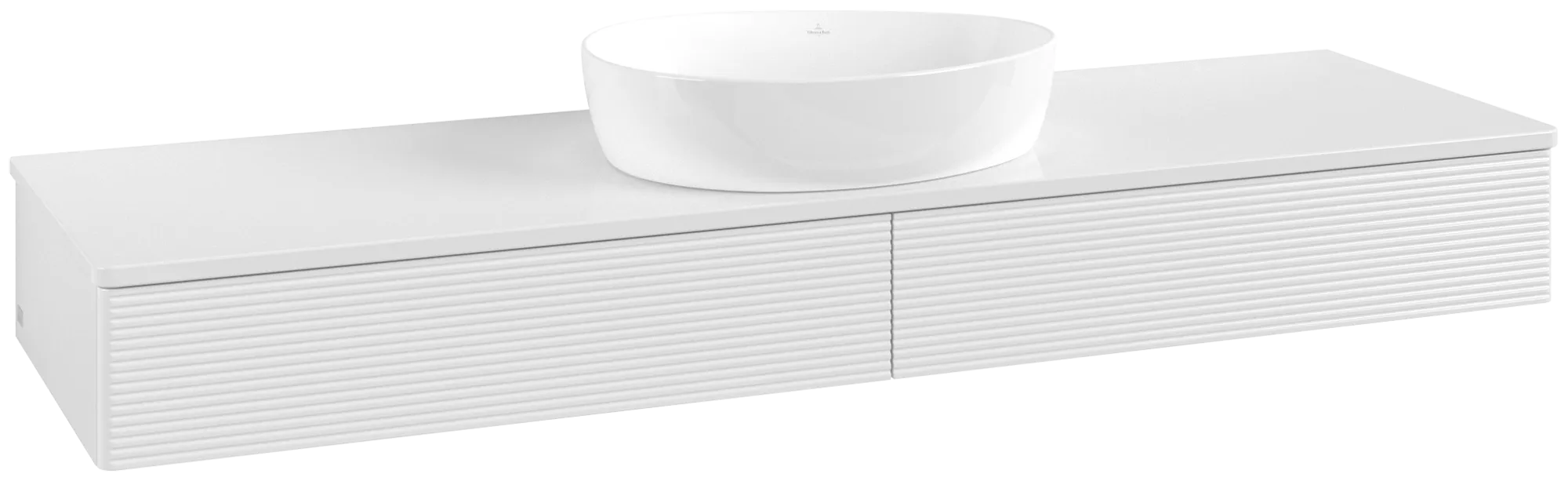 Bild von VILLEROY BOCH Antao Waschbeckenunterschrank, 2 Auszüge, 1600 x 190 x 500 mm, Front mit Struktur, Glossy White Lacquer / Glossy White Lacquer #K14150GF
