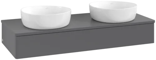 Bild von VILLEROY BOCH Antao Waschbeckenunterschrank, 1 Auszug, 1200 x 190 x 500 mm, Front ohne Struktur, Anthracite Matt Lacquer / Anthracite Matt Lacquer #K13010GK