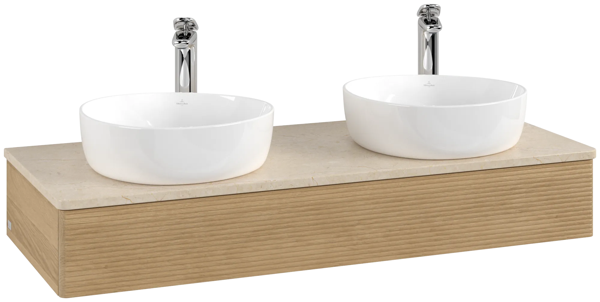 Bild von VILLEROY BOCH Antao Waschbeckenunterschrank, 1 Auszug, 1200 x 190 x 500 mm, Front mit Struktur, Honey Oak / Botticino #K13153HN