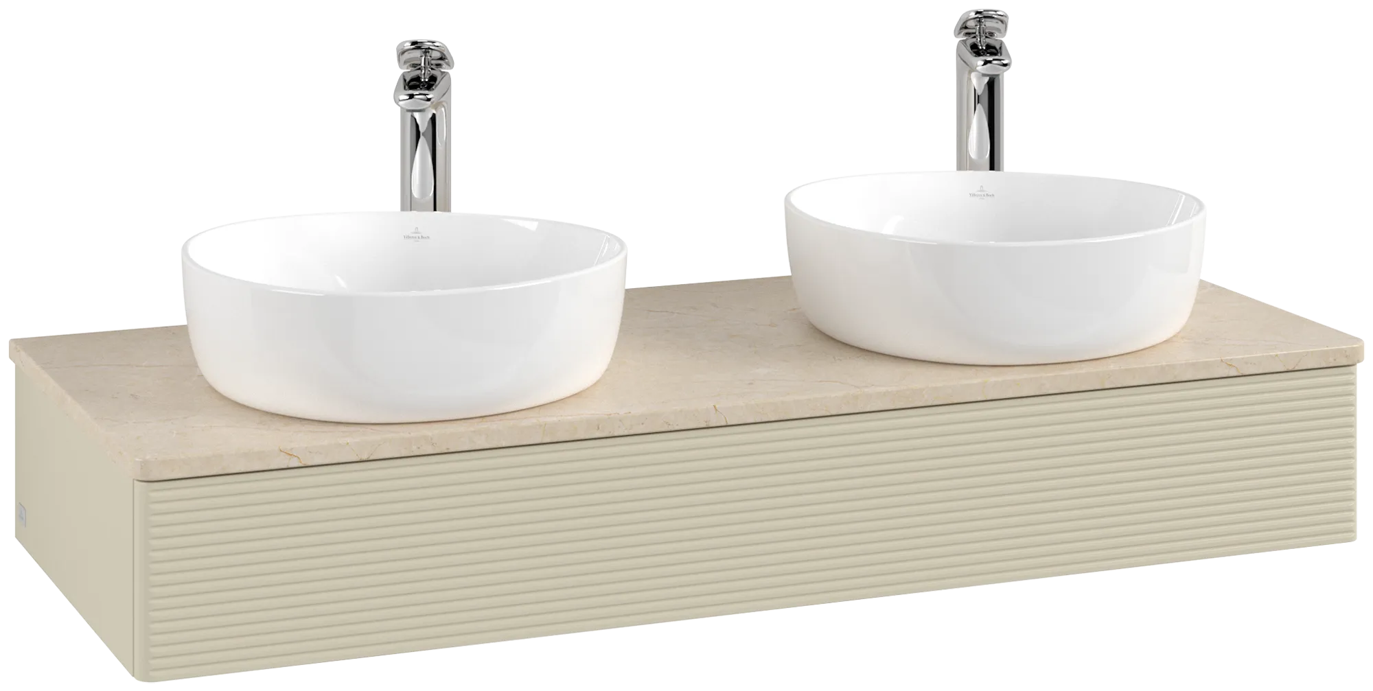 Bild von VILLEROY BOCH Antao Waschbeckenunterschrank, 1 Auszug, 1200 x 190 x 500 mm, Front mit Struktur, Silk Grey Matt Lacquer / Botticino #K13153HJ