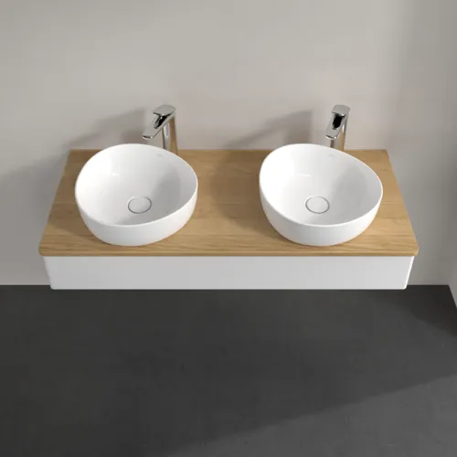 Obrázek VILLEROY BOCH Antao Vanity unit, 1 pull-out compartment, 1200 x 190 x 500 mm, Front without structure, Glossy White Lacquer / Honey Oak #K13051GF
