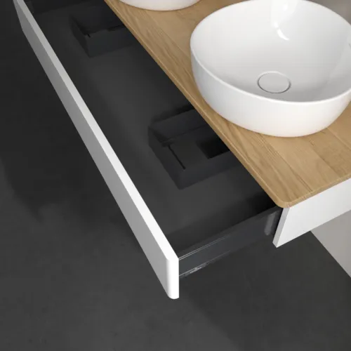 Obrázek VILLEROY BOCH Antao Vanity unit, 1 pull-out compartment, 1200 x 190 x 500 mm, Front without structure, Glossy White Lacquer / Honey Oak #K13051GF