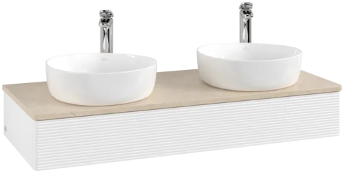 Bild von VILLEROY BOCH Antao Waschbeckenunterschrank, 1 Auszug, 1200 x 190 x 500 mm, Front mit Struktur, White Matt Lacquer / Botticino #K13153MT