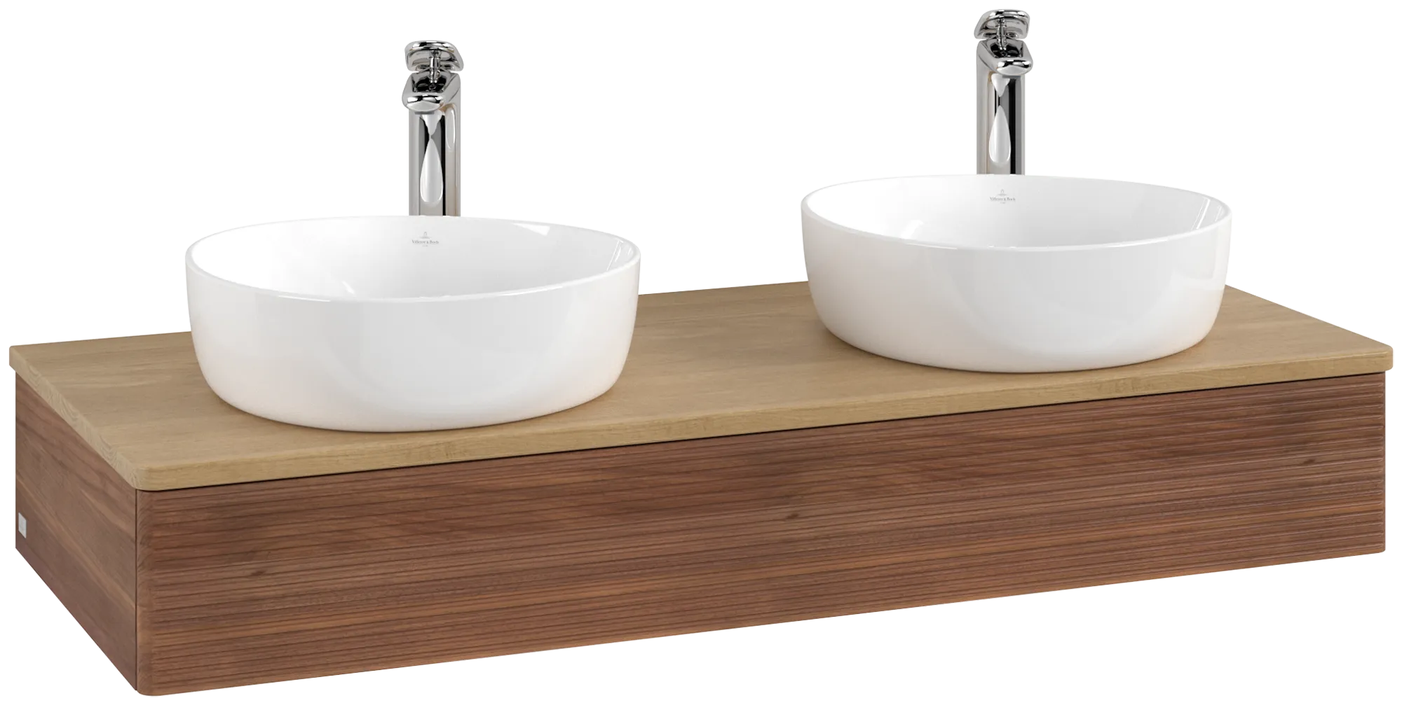 Bild von VILLEROY BOCH Antao Waschbeckenunterschrank, 1 Auszug, 1200 x 190 x 500 mm, Front mit Struktur, Warm Walnut / Honey Oak #K13151HM