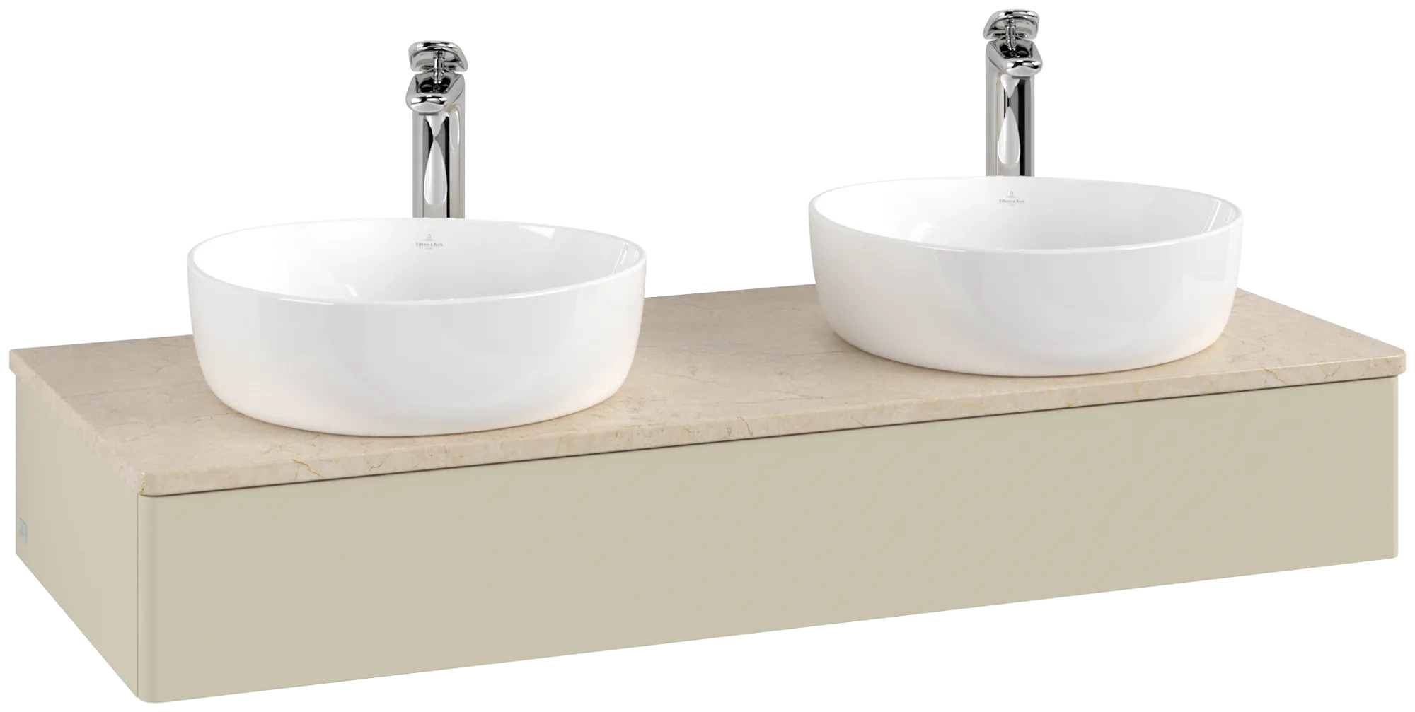 Bild von VILLEROY BOCH Antao Waschbeckenunterschrank, 1 Auszug, 1200 x 190 x 500 mm, Front ohne Struktur, Silk Grey Matt Lacquer / Botticino #K13053HJ