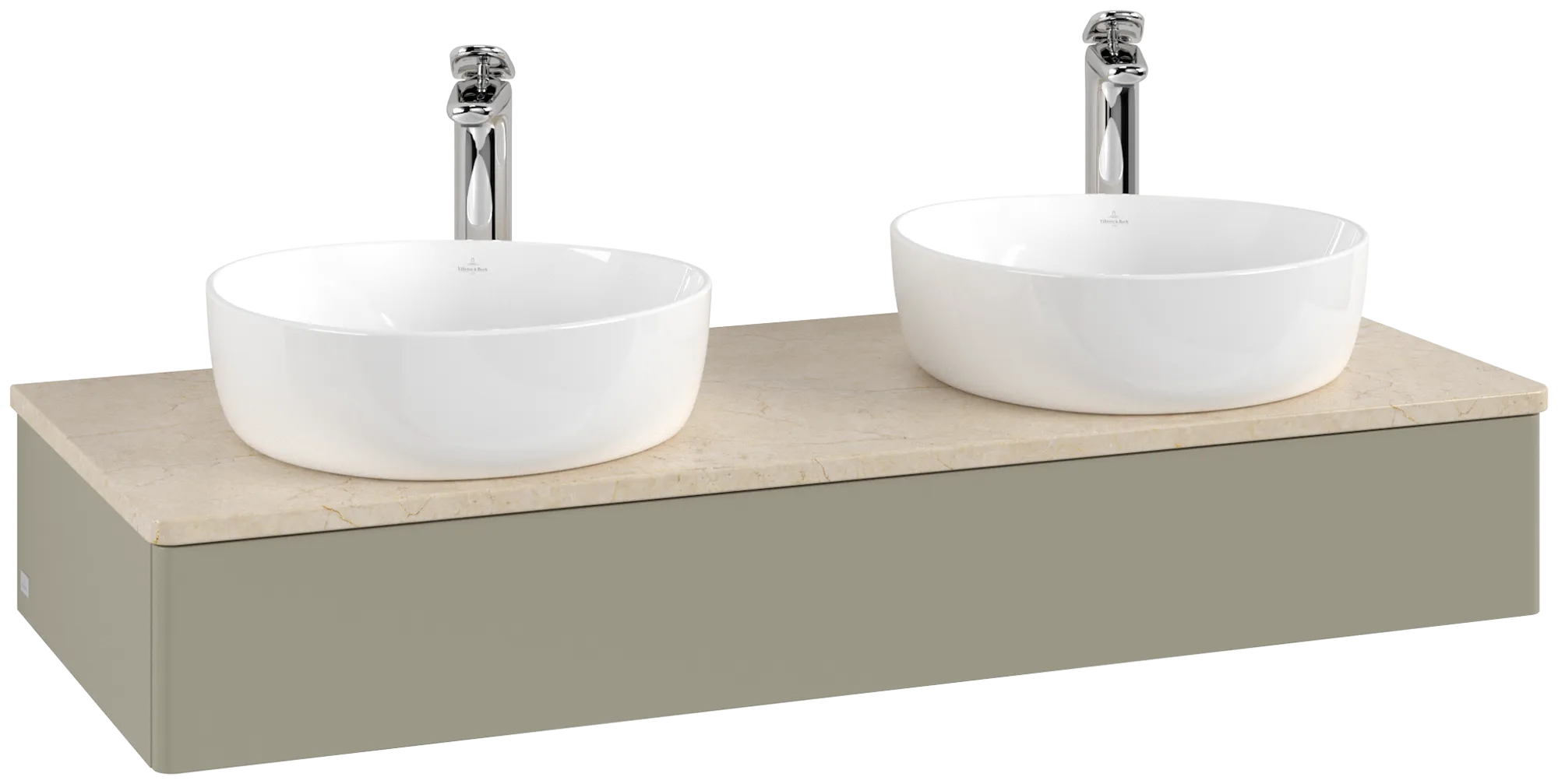 Bild von VILLEROY BOCH Antao Waschbeckenunterschrank, 1 Auszug, 1200 x 190 x 500 mm, Front ohne Struktur, Stone Grey Matt Lacquer / Botticino #K13053HK