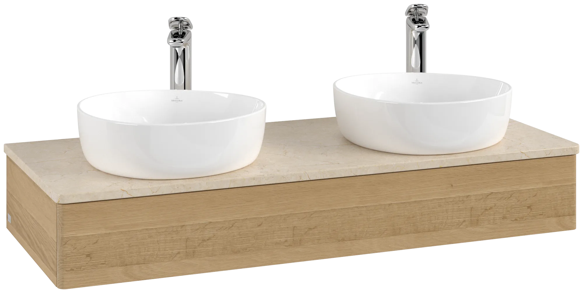 Bild von VILLEROY BOCH Antao Waschbeckenunterschrank, 1 Auszug, 1200 x 190 x 500 mm, Front ohne Struktur, Honey Oak / Botticino #K13053HN
