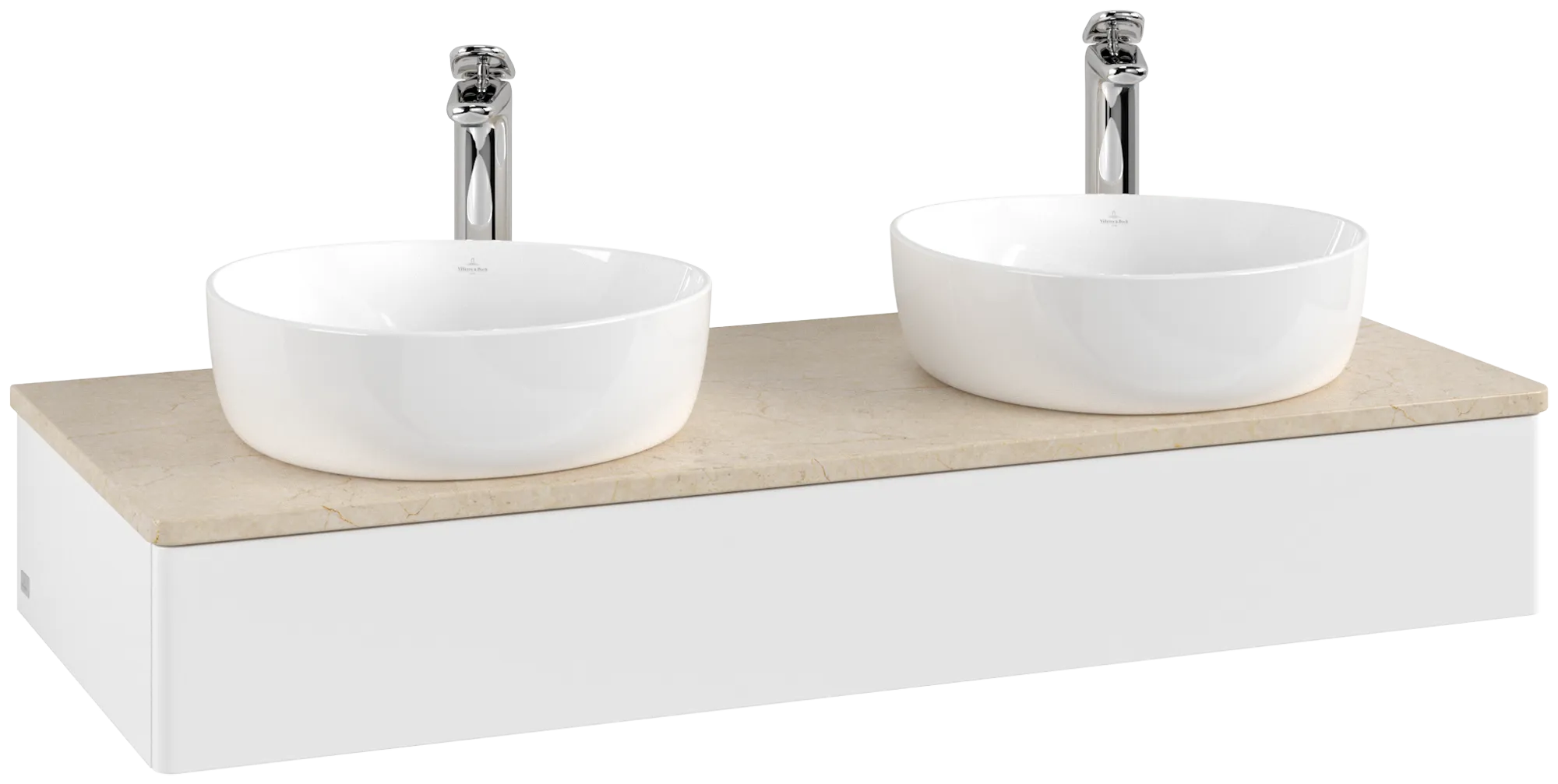 Bild von VILLEROY BOCH Antao Waschbeckenunterschrank, 1 Auszug, 1200 x 190 x 500 mm, Front ohne Struktur, White Matt Lacquer / Botticino #K13053MT