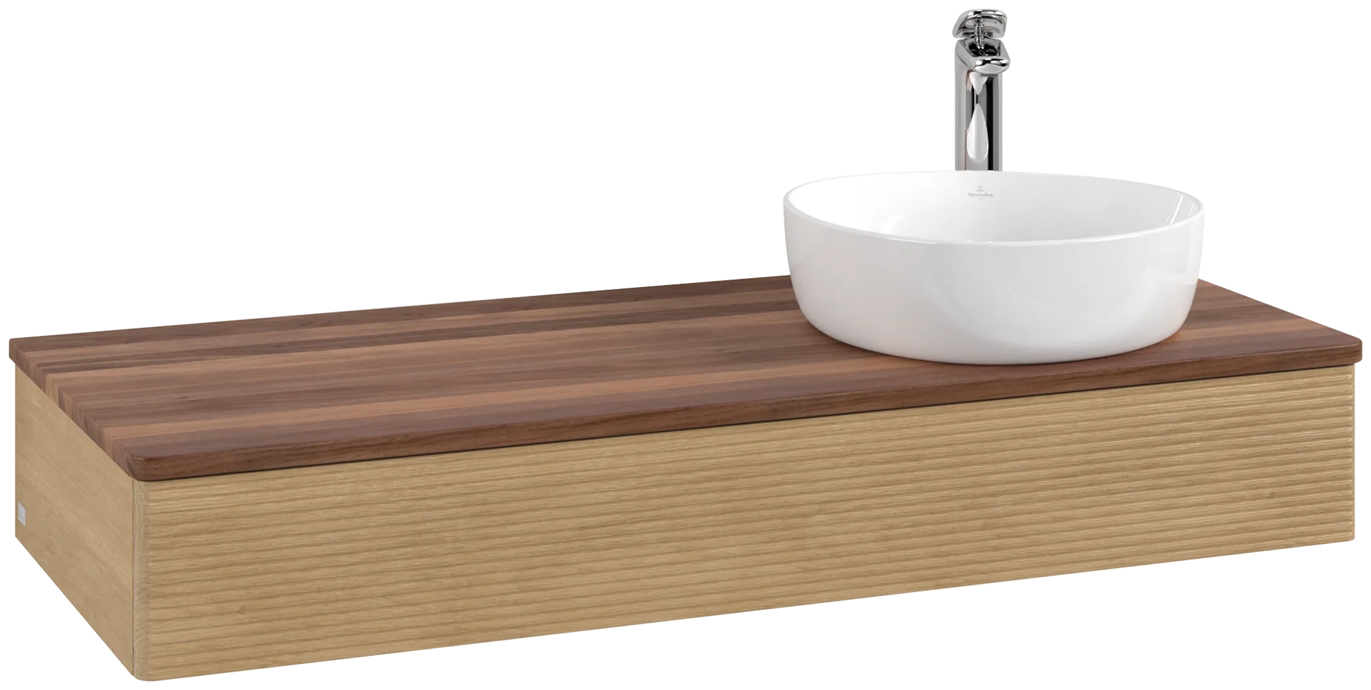 Obrázek VILLEROY BOCH Antao Vanity unit, 1 pull-out compartment, 1200 x 190 x 500 mm, Front with grain texture, Honey Oak / Warm Walnut #K12152HN