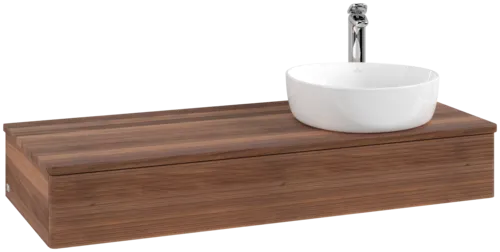 Bild von VILLEROY BOCH Antao Waschbeckenunterschrank, 1 Auszug, 1200 x 190 x 500 mm, Front mit Struktur, Warm Walnut / Warm Walnut #K12152HM