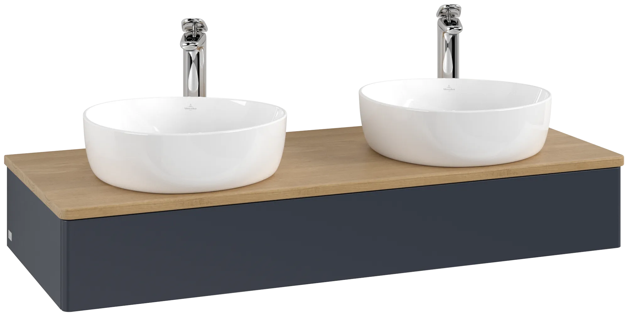Bild von VILLEROY BOCH Antao Waschbeckenunterschrank, 1 Auszug, 1200 x 190 x 500 mm, Front ohne Struktur, Midnight Blue Matt Lacquer / Honey Oak #K13051HG