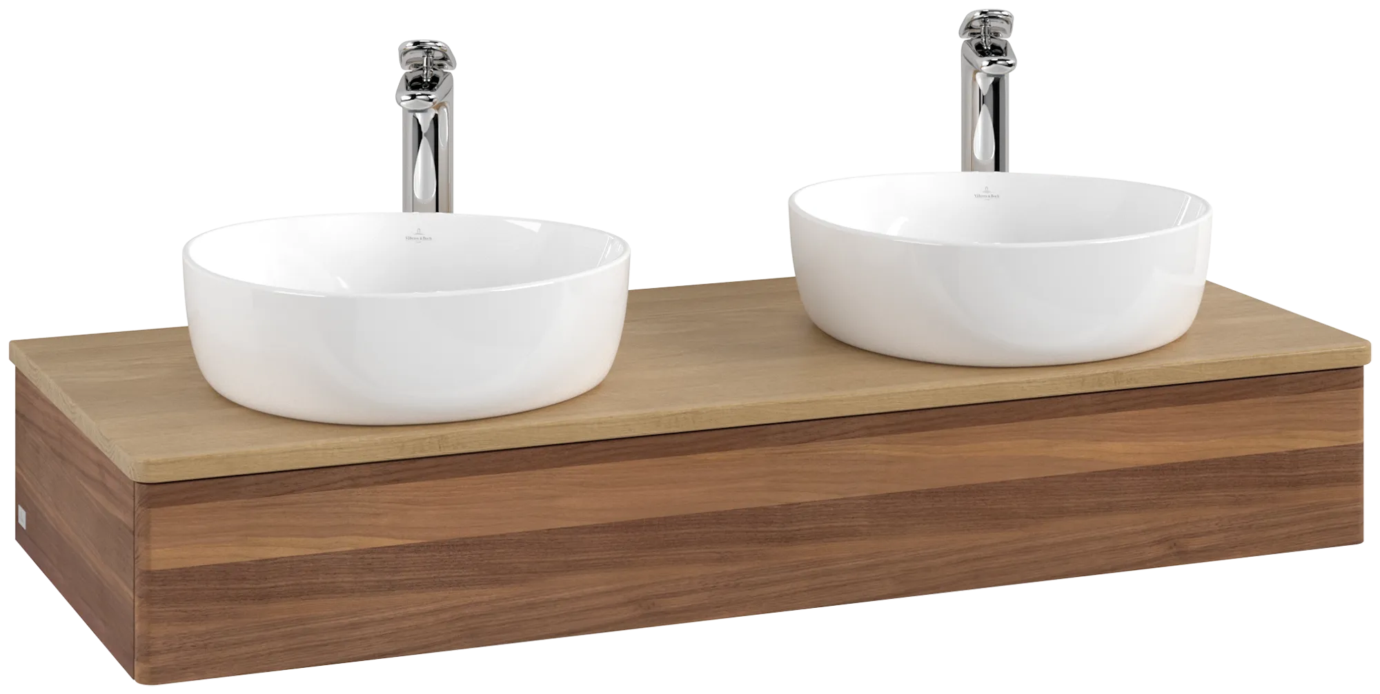 Bild von VILLEROY BOCH Antao Waschbeckenunterschrank, 1 Auszug, 1200 x 190 x 500 mm, Front ohne Struktur, Warm Walnut / Honey Oak #K13051HM