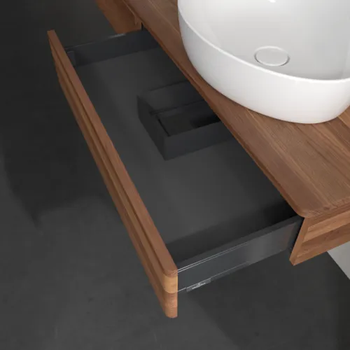 Bild von VILLEROY BOCH Antao Waschbeckenunterschrank, 2 Auszüge, 1600 x 190 x 500 mm, Front ohne Struktur, Warm Walnut / Warm Walnut #K17052HM