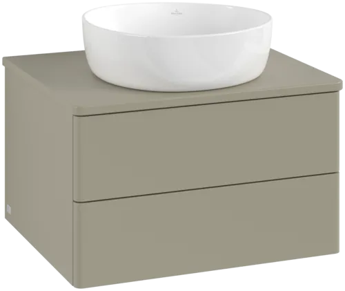 Bild von VILLEROY BOCH Antao Waschbeckenunterschrank, 2 Auszüge, 600 x 360 x 500 mm, Front ohne Struktur, Stone Grey Matt Lacquer / Stone Grey Matt Lacquer #K18010HK