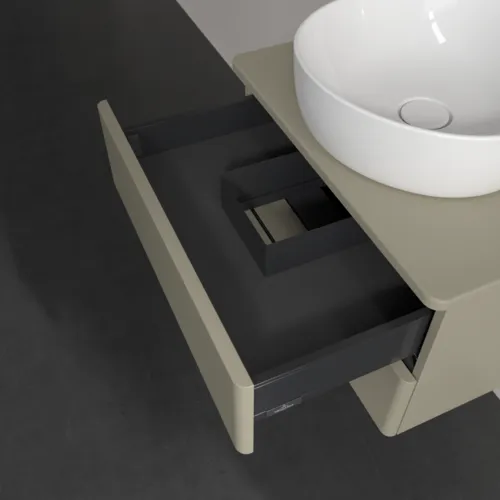 Bild von VILLEROY BOCH Antao Waschbeckenunterschrank, 2 Auszüge, 600 x 360 x 500 mm, Front ohne Struktur, Stone Grey Matt Lacquer / Stone Grey Matt Lacquer #K18010HK