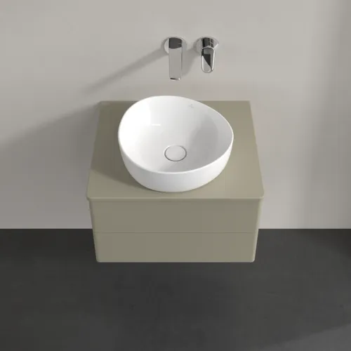 Bild von VILLEROY BOCH Antao Waschbeckenunterschrank, 2 Auszüge, 600 x 360 x 500 mm, Front ohne Struktur, Stone Grey Matt Lacquer / Stone Grey Matt Lacquer #K18010HK