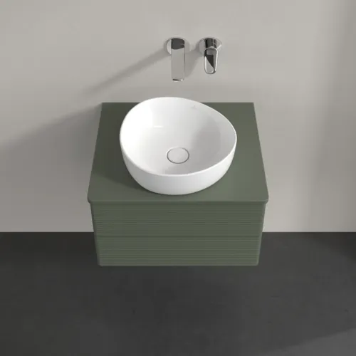 Bild von VILLEROY BOCH Antao Waschbeckenunterschrank, 2 Auszüge, 600 x 360 x 500 mm, Front mit Struktur, Leaf Green Matt Lacquer / Leaf Green Matt Lacquer #K18110HL