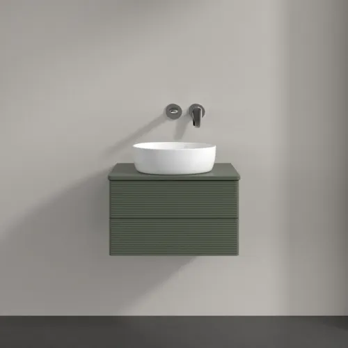 Bild von VILLEROY BOCH Antao Waschbeckenunterschrank, 2 Auszüge, 600 x 360 x 500 mm, Front mit Struktur, Leaf Green Matt Lacquer / Leaf Green Matt Lacquer #K18110HL