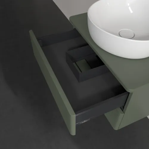 Bild von VILLEROY BOCH Antao Waschbeckenunterschrank, 2 Auszüge, 600 x 360 x 500 mm, Front mit Struktur, Leaf Green Matt Lacquer / Leaf Green Matt Lacquer #K18110HL