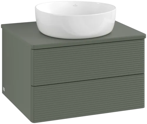 Bild von VILLEROY BOCH Antao Waschbeckenunterschrank, 2 Auszüge, 600 x 360 x 500 mm, Front mit Struktur, Leaf Green Matt Lacquer / Leaf Green Matt Lacquer #K18110HL