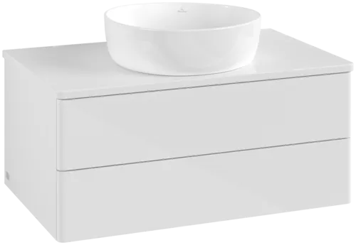 Bild von VILLEROY BOCH Antao Waschbeckenunterschrank, 2 Auszüge, 800 x 360 x 500 mm, Front ohne Struktur, Glossy White Lacquer / Glossy White Lacquer #K19010GF