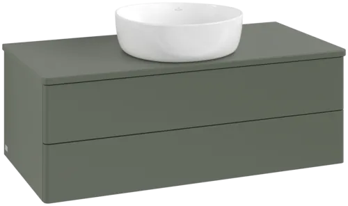 Bild von VILLEROY BOCH Antao Waschbeckenunterschrank, 2 Auszüge, 1000 x 360 x 500 mm, Front ohne Struktur, Leaf Green Matt Lacquer / Leaf Green Matt Lacquer #K20010HL