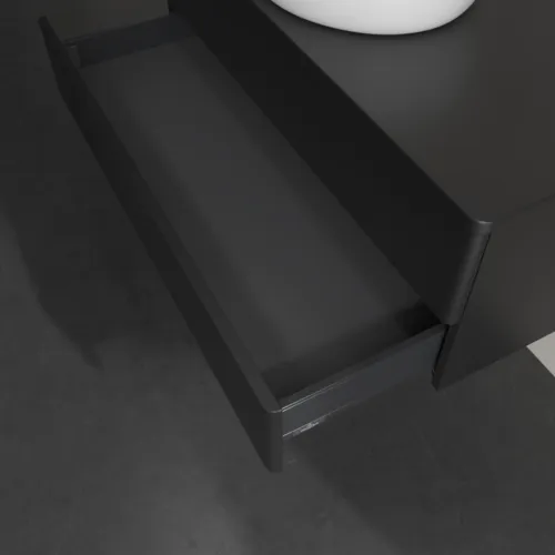 Bild von VILLEROY BOCH Antao Waschbeckenunterschrank, 2 Auszüge, 1000 x 360 x 500 mm, Front ohne Struktur, Black Matt Lacquer / Black Matt Lacquer #K20050PD