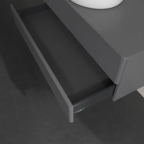 Bild von VILLEROY BOCH Antao Waschbeckenunterschrank, 2 Auszüge, 1000 x 360 x 500 mm, Front ohne Struktur, Anthracite Matt Lacquer / Anthracite Matt Lacquer #K20010GK